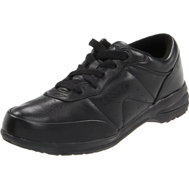 Propet Womens Washable Walker Leather Lace-Up Walking Shoes Combat - Inspired Military Boot Look  