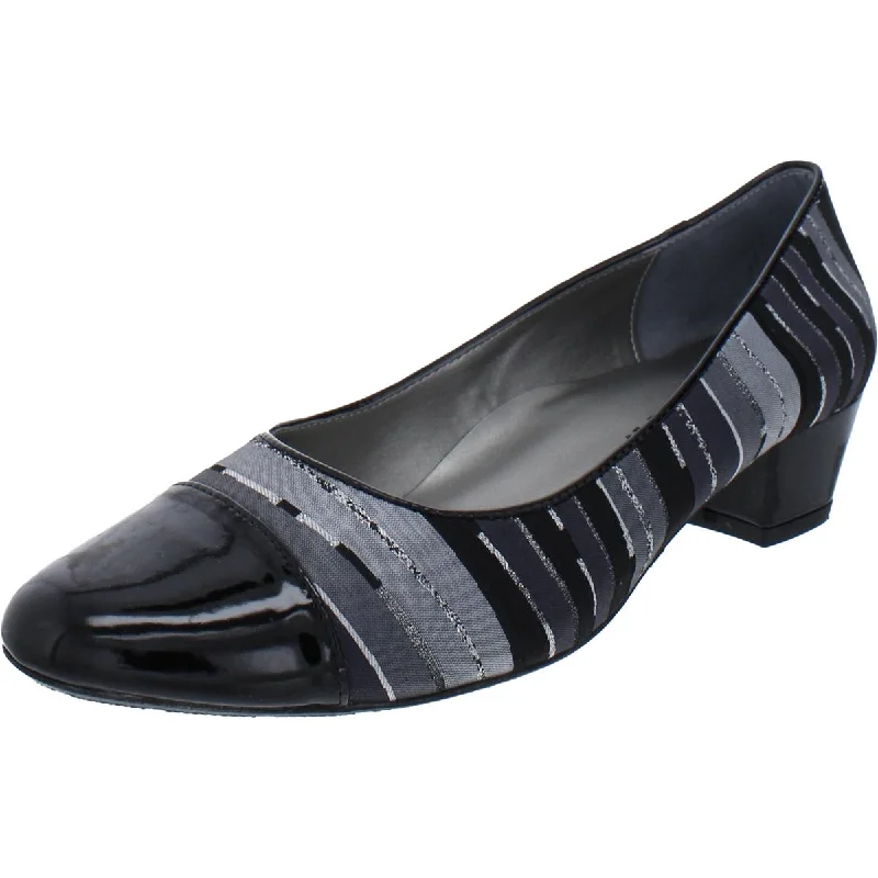 Proxy Womens Anjelica Metallic Printed Dress Heels Ivy League - Inspired Derby Look 