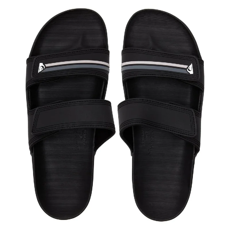 Quiksilver Mens Rivi Double Strap Adjustable Pool Slides Open - Lacing Derby Look  