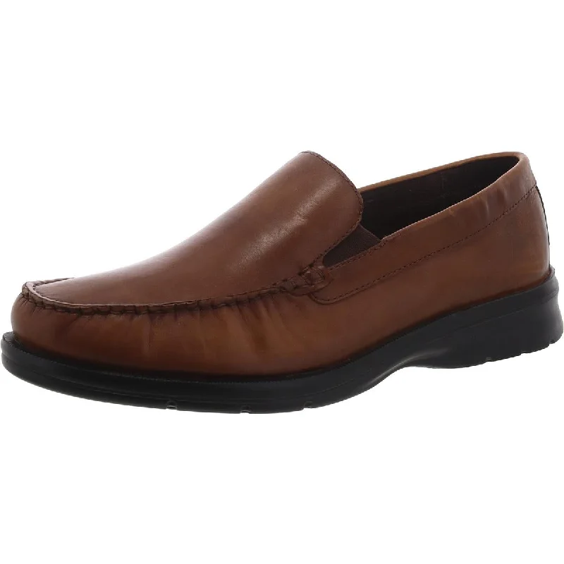 Rockport Mens Palmer Leather Slip-On Loafers Memory - Foam Slipper Look  
