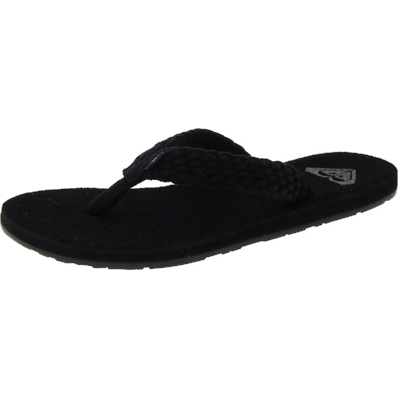 Roxy Womens Porto III Slip On Woven Flip-Flops Elastic - Sided Chelsea Look  