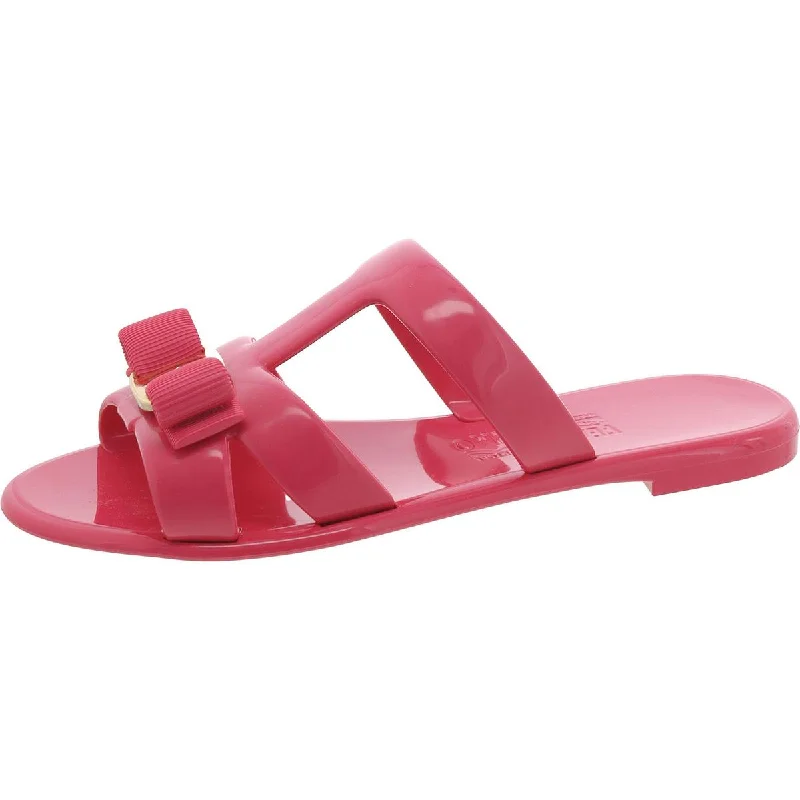 Salvatore Ferragamo Womens Lylia Slip On Open Toe Slide Sandals Tassel Driving Shoe Look 