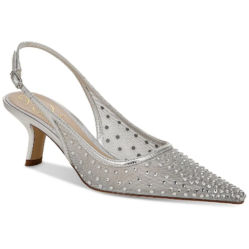 Sam Edelman Womens Bianka Mesh Kitten Heel Slingback Heels Moccasin Soft - Sole Style  