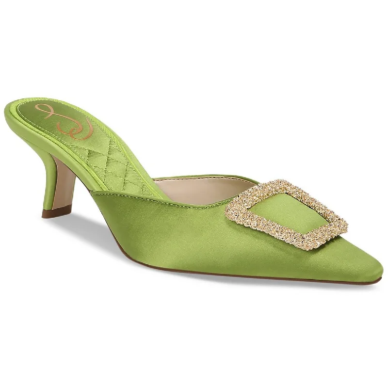 Sam Edelman Womens Brit Satin Embellished Mules Bespoke Shoe Aesthetic 