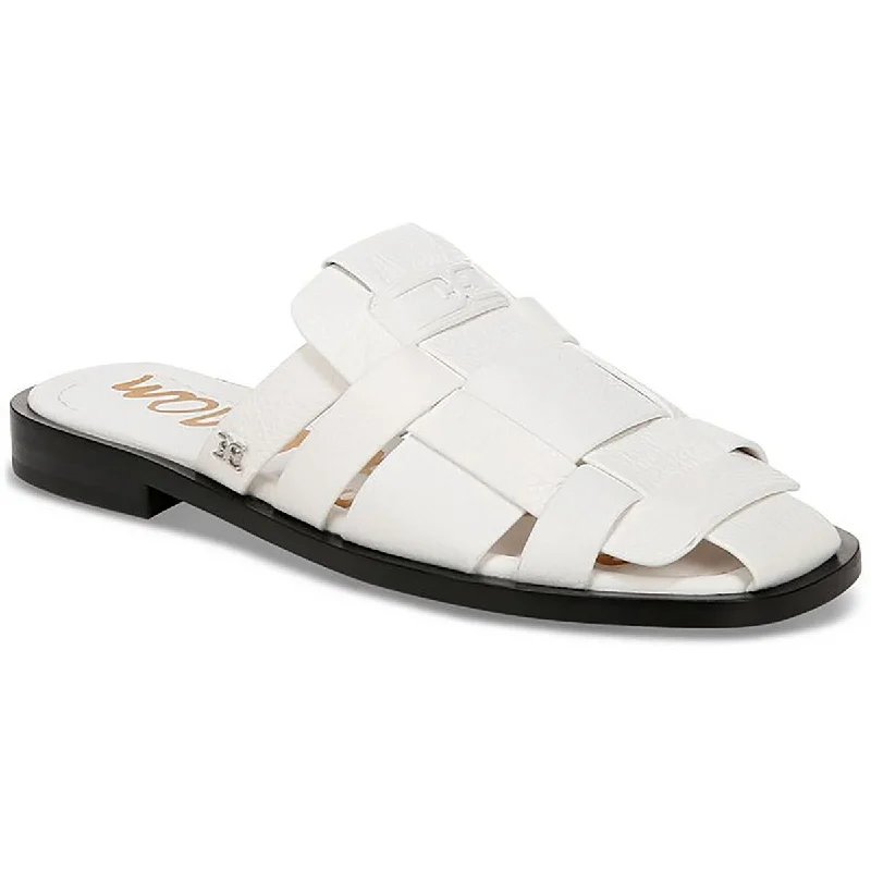 Sam Edelman Womens Dina Leather Slip On Mule Sandals Tailored Oxford Style 