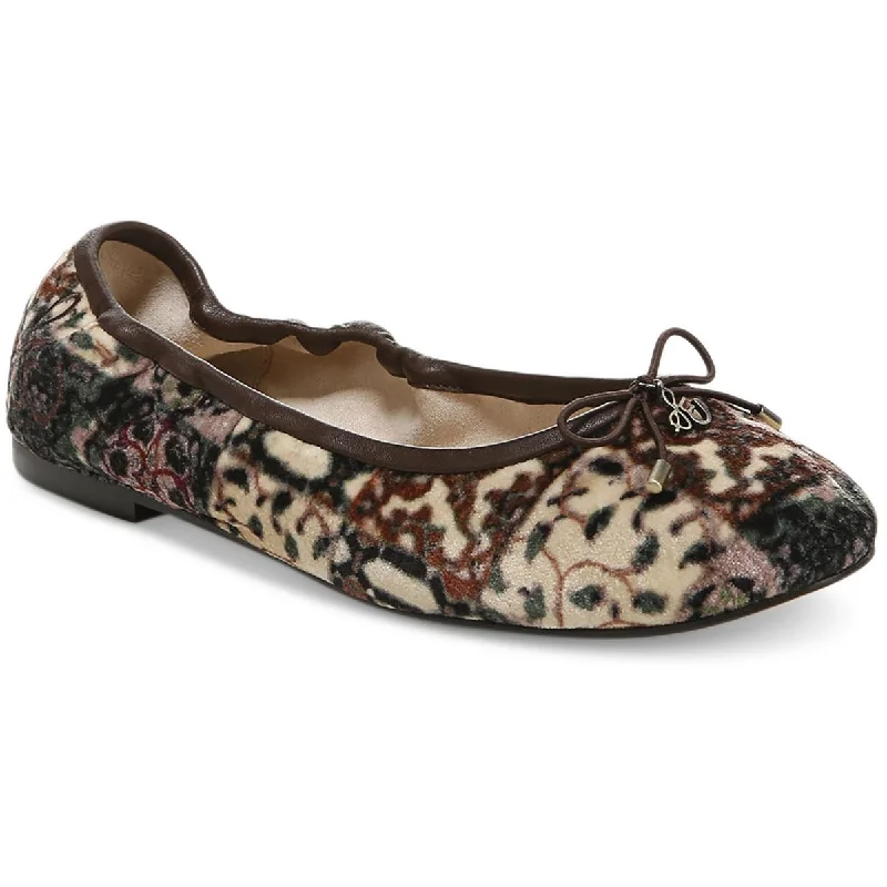 Sam Edelman Womens Felicia Patent Leather Bow Ballet Flats Two - Tone Shoe Design  