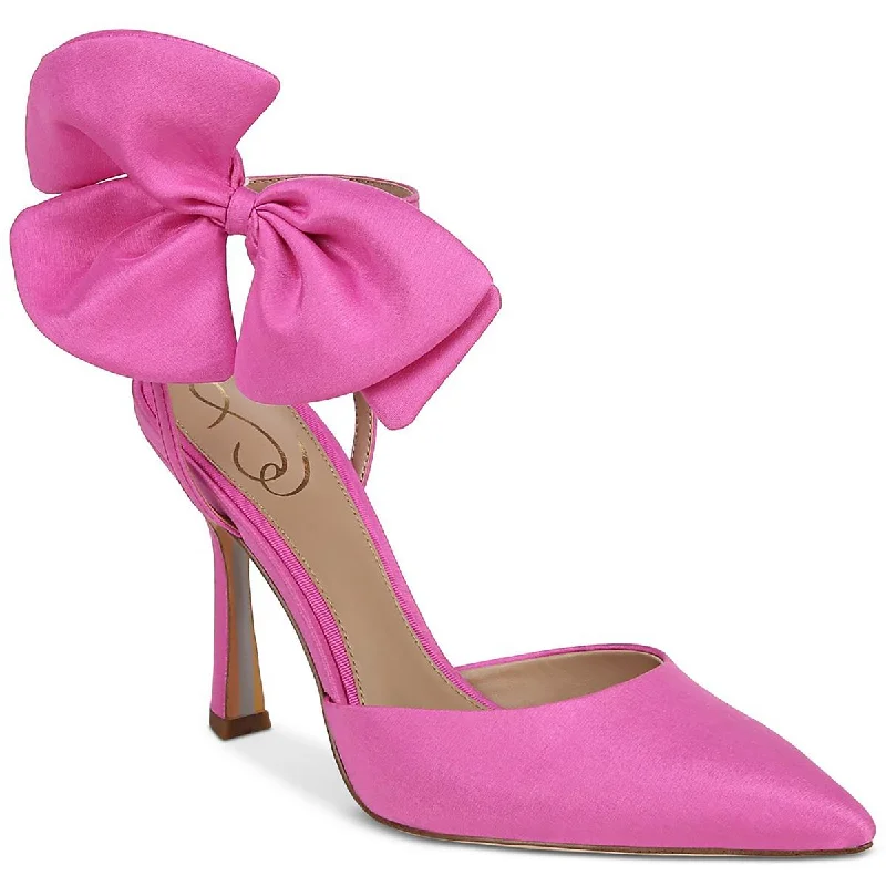Sam Edelman Womens Halie Satin Pointed Toe Pumps Edwardian Shoe Look  