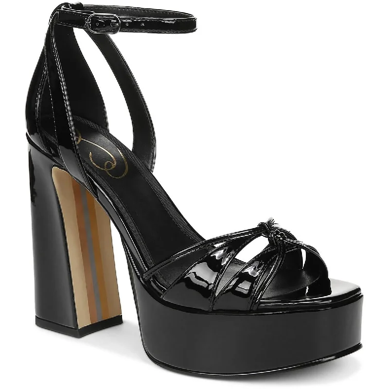 Sam Edelman Womens KAMILLE Patent Platform Heel Ankle Strap Retro Plimsoll Style  