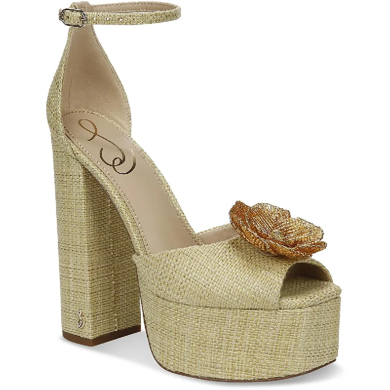 Sam Edelman Womens Kori Flora Woven Ankle Strap Platform Sandals Beaded Moccasin Design Sam Edelman Womens Kori Flora Woven Ankle Strap Platform Sandals Beaded Moccasin Design