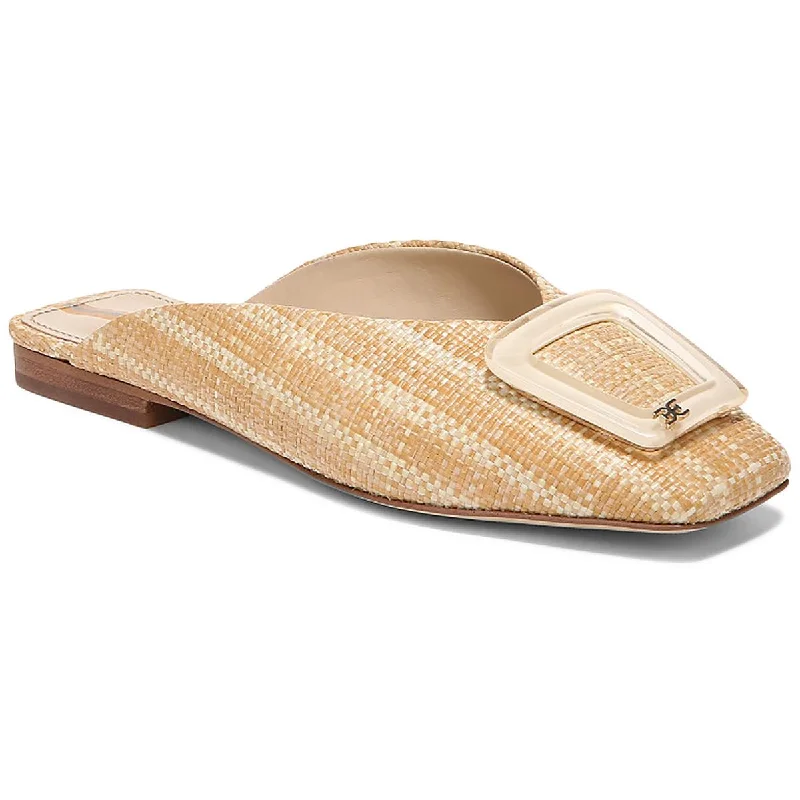 Sam Edelman Womens Lin Square Toe Slip On Mules Single - Buckle Monk Look  