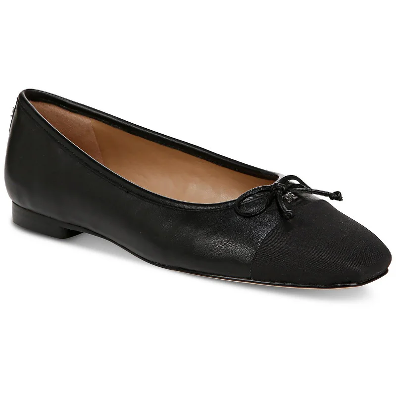 Sam Edelman Womens Marley Leather Bow Ballet Flats Comfortable Derby Style  