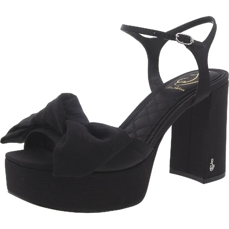 Sam Edelman Womens Satin Square Toe Block Heel Slide Sandal Beach Style  