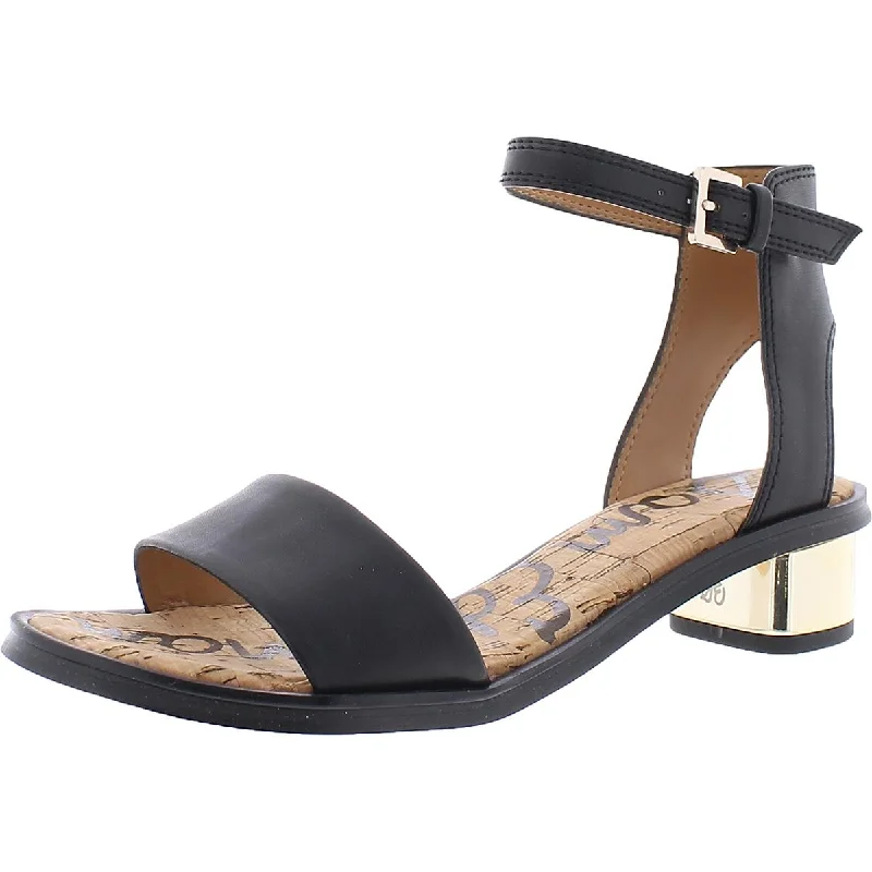 Sam Edelman Womens Teri Metallic Open Toe Heel Sandals Moccasin Soft - Sole Style  