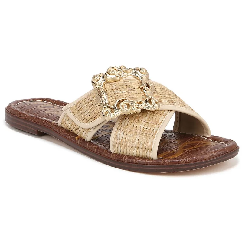 Sam Edelman Womens Woven Buckle Slide Sandals Ankle - High Military Boot Style  