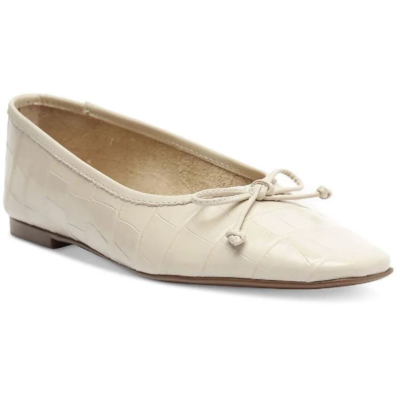 Schutz Womens Arissa Leather Bow Ballet Flats Comfortable Derby Style  