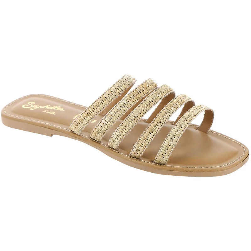 Seychelles Womens Topanga Leather Strappy Slide Sandals Edwardian Shoe Look  