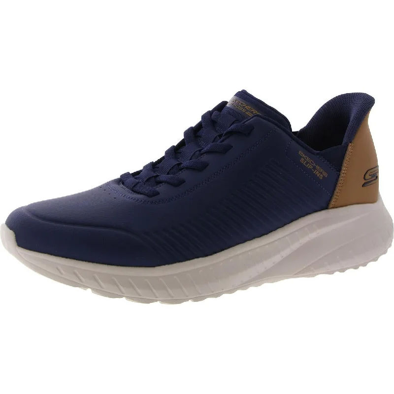 Skechers Mens Bobs Squad Chaos - Heel Preferre Lace-Up Memory Foam Oxfords Striped Shoe Style  