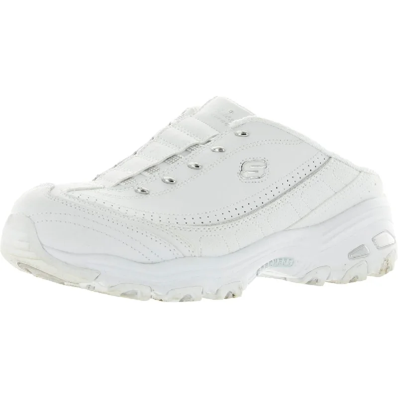Skechers Womens D'Lites-Bright Sky Leather Sparkles Mule Sneakers Minimalist Sneaker Style  