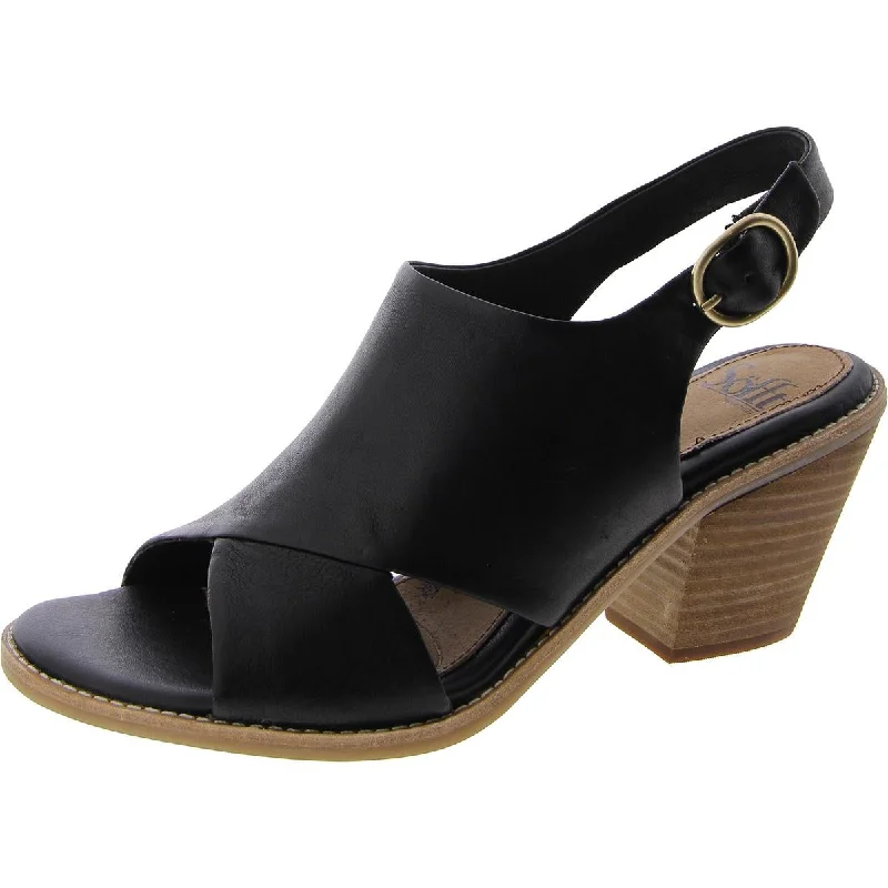 Sofft Womens Mendi Leather Block Heel Slingback Sandals Comfortable Derby Style  