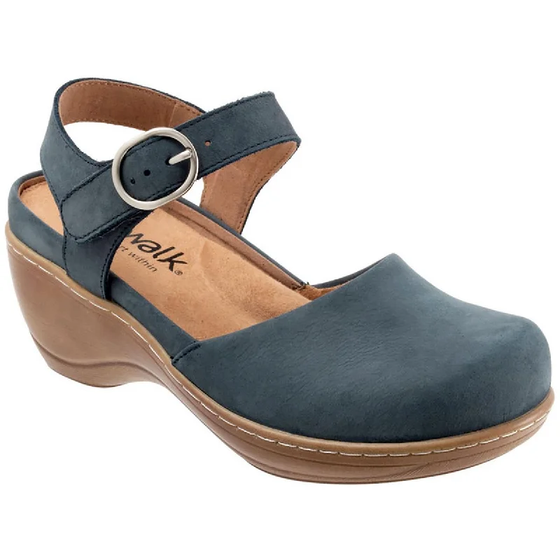 SoftWalk Womens Mabelle Buckle Suede Mary Janes Patchwork Shoe Aesthetic  