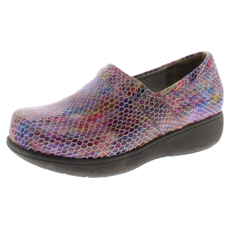 SoftWalk Womens Meredith Sport Slip Resistant Leather Clogs Rubber - Sole Plimsoll Look  
