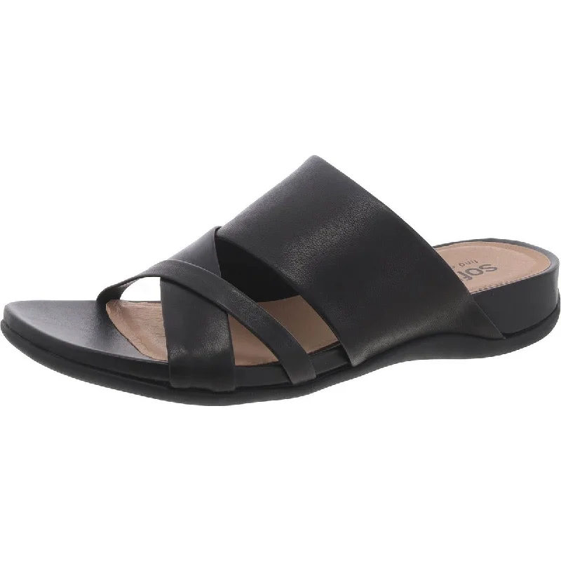 SoftWalk Womens Taraz  Leather Wedge Slide Sandals Quick - Dry Hiking Shoe Style   