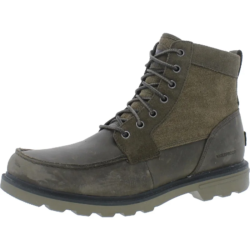 Sorel Mens Carson Waterproof Moccasin Hiking Boots Checkered Shoe Pattern Look  