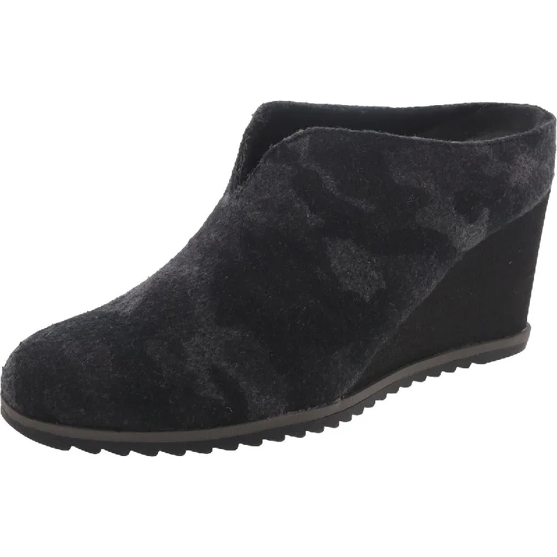 SOUL Naturalizer Womens Haley-Mule Wedges Faux Fur Mules Wingtip Oxford Design 