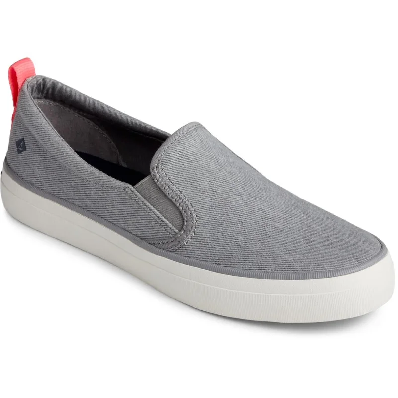 Sperry Womens Crest Top-Sider Twin Gore Twill Memory Foam Slip-On Sneakers Metallic Trim Shoe Design Sperry Womens Crest Top-Sider Twin Gore Twill Memory Foam Slip-On Sneakers Metallic Trim Shoe Design