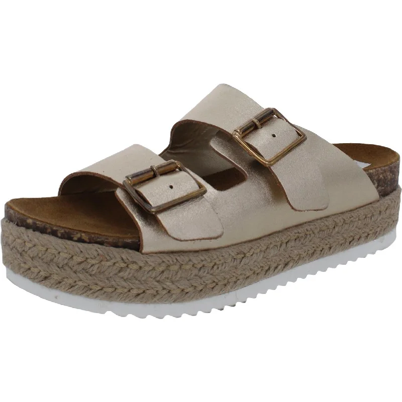 Steve Madden Womens Annika Epadrille Leather Footbed Sandals Cowboy Boot Western Style  