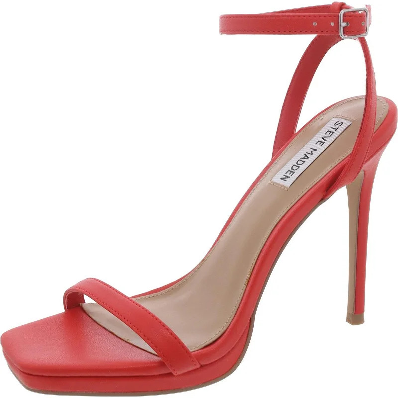 Steve Madden Womens Lobos Faux Leather Adjustable Ankle Strap Memory - Foam Slipper Look  