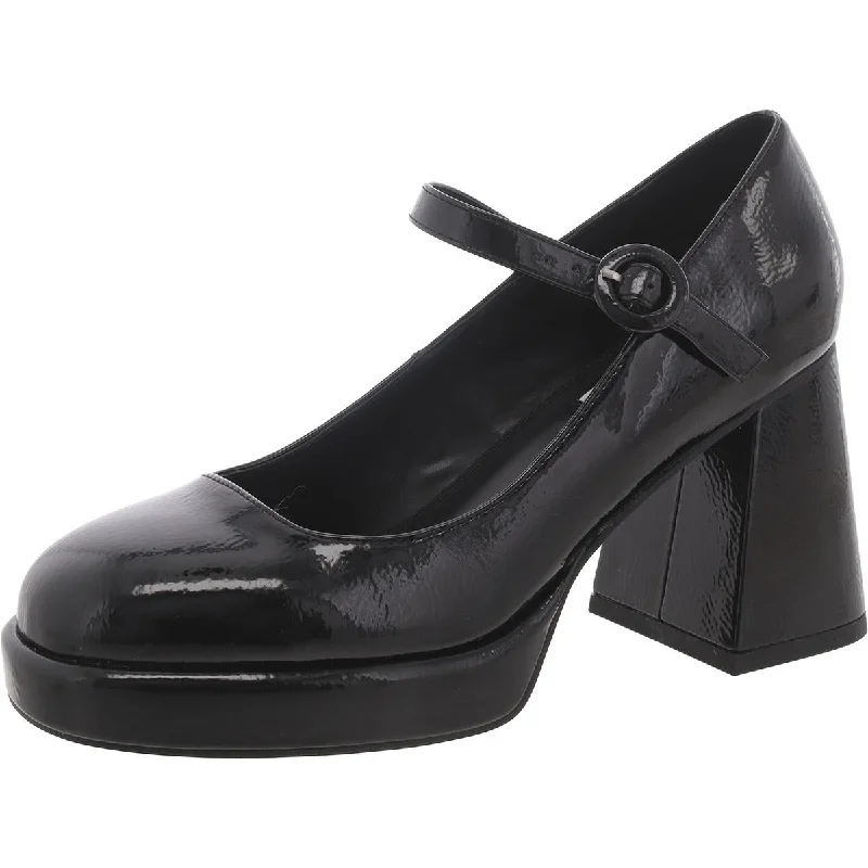 Steve Madden Womens Wish Patent Square Toe Mary Jane Heels Glow - in - the - Dark Shoe Design  