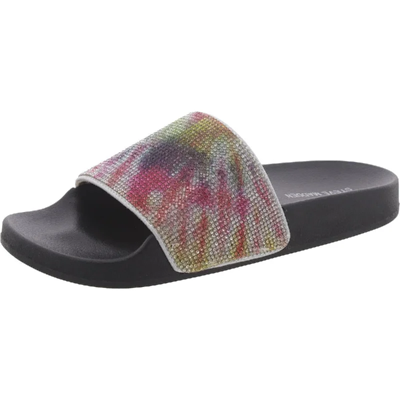 Steve Madden Womens SOFTEYG Round toe Comfy Pool Slides Bespoke Shoe Aesthetic 