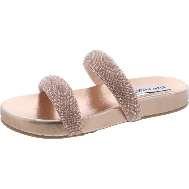 Steve Madden Womens Tracer Embellished Slip-On Slide Sandals Waterproof Hiking Boot Design  