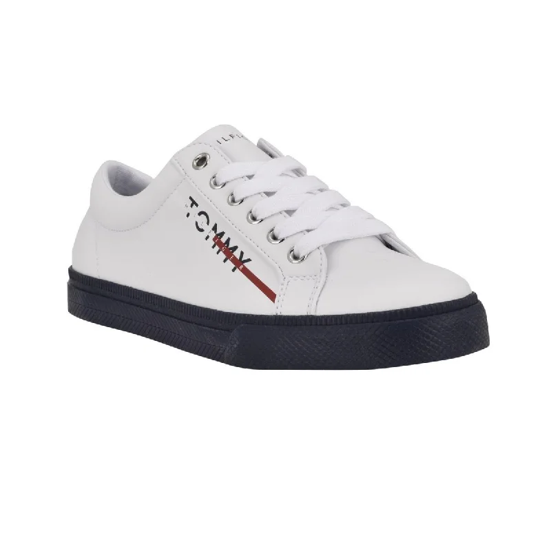 Tommy Hilfiger Womens Luhn Faux Leather Low Top Casual and Fashion Sneakers Two - Tone Shoe Design Tommy Hilfiger Womens Luhn Faux Leather Low Top Casual and Fashion Sneakers Two - Tone Shoe Design