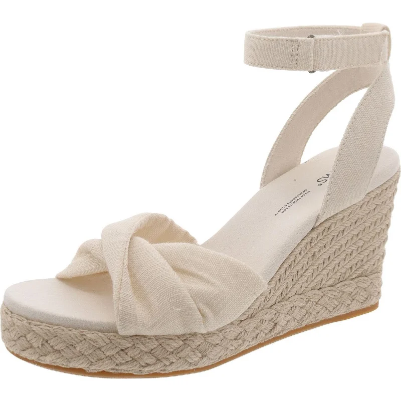 Toms Womens Canvas Wedge Espadrilles Sustainable Shoe Design  