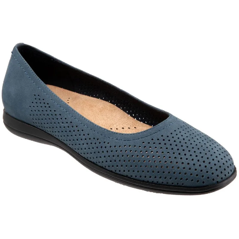 Trotters Womens Darcey Leather Slip On Flats Wingtip Oxford Design 