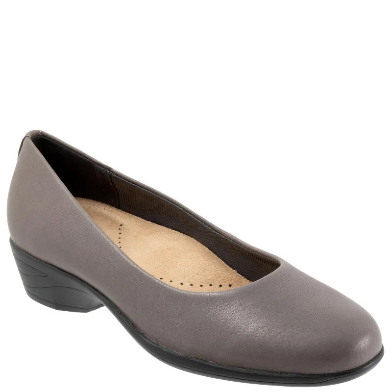 Trotters Womens Rozalin Leather Slip-On Loafers Metallic Trim Shoe Design  