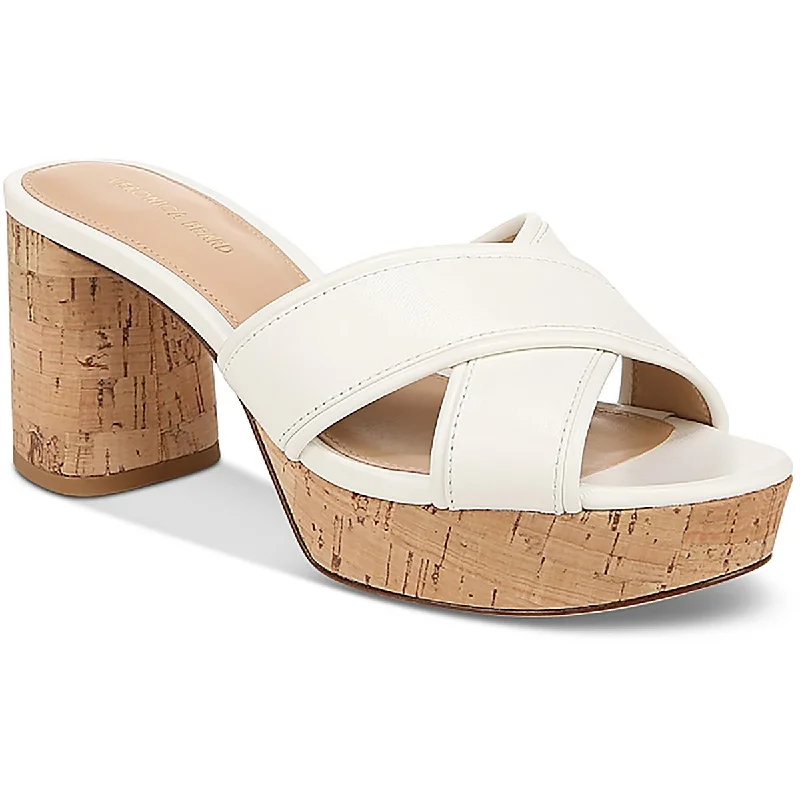 Veronica Beard Womens Dory Leather Slip On Platform Sandals Retro Plimsoll Style  