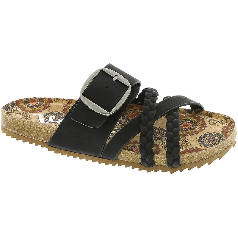 Very G Womens NORA 2 Faux Leather Round toe Strappy Sandals Athleisure Derby Style  