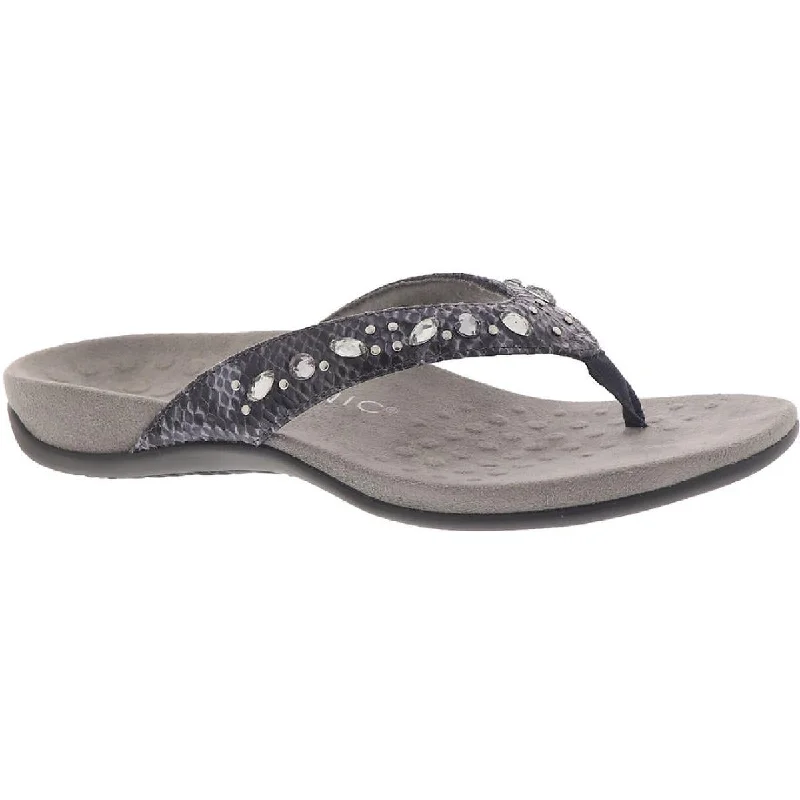 Vionic Womens Lucia Embellished Thong Sandals Ivy League - Inspired Derby Look 