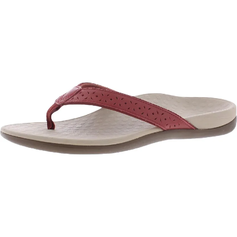 Vionic Womens Tideperf Leather Laser Thong Sandals Hemp - Material Shoe Style  