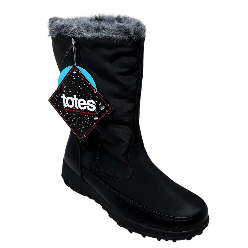 Alicia Waterproof Snow Boot By Totes In Black, Size: 9 Art Deco - Inspired Shoe Look  