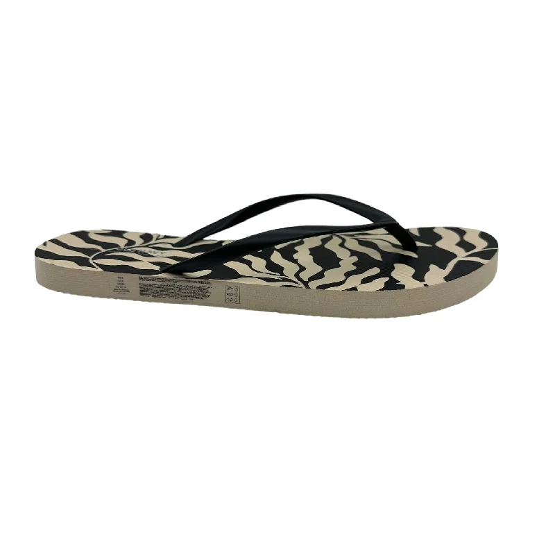 ANIMAL PRINT OLD NAVY SANDALS FLIP FLOPS, Size 8 Edwardian Shoe Look  
