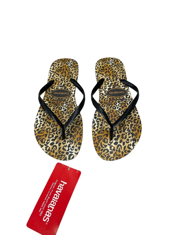 Animal Print Sandals Flip Flops Havaianas, Size 11 Quilted Shoe Design  