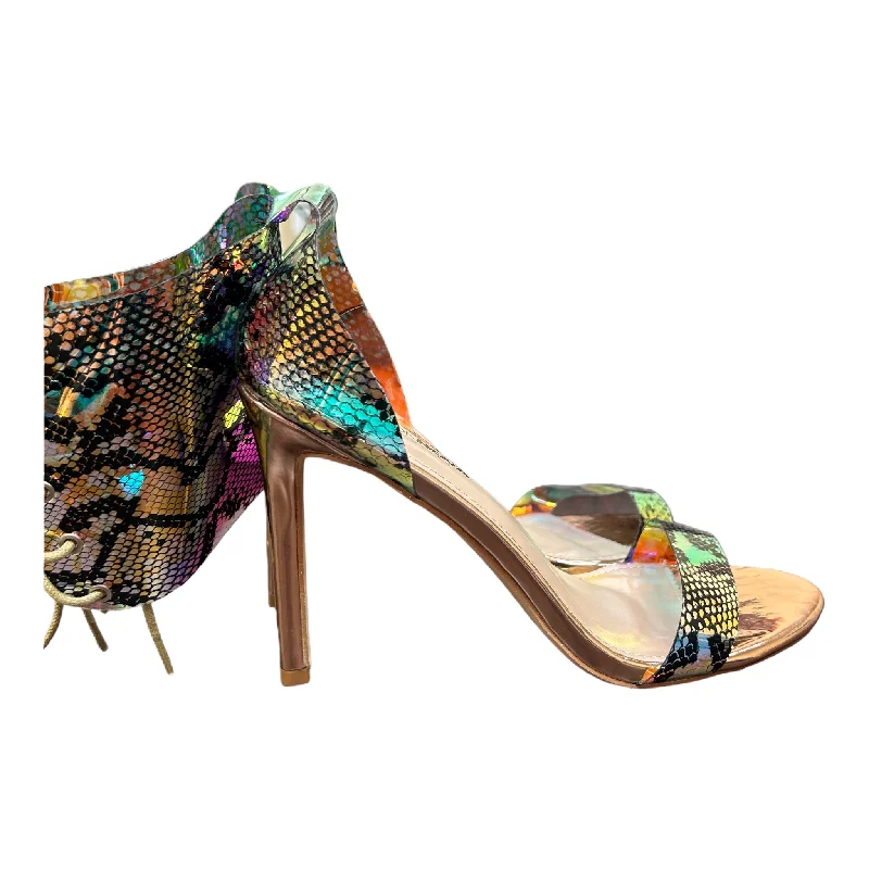 Animal Print Sandals Heels Stiletto By Fashion Nova, Size: 8.5 Striped Shoe Style  