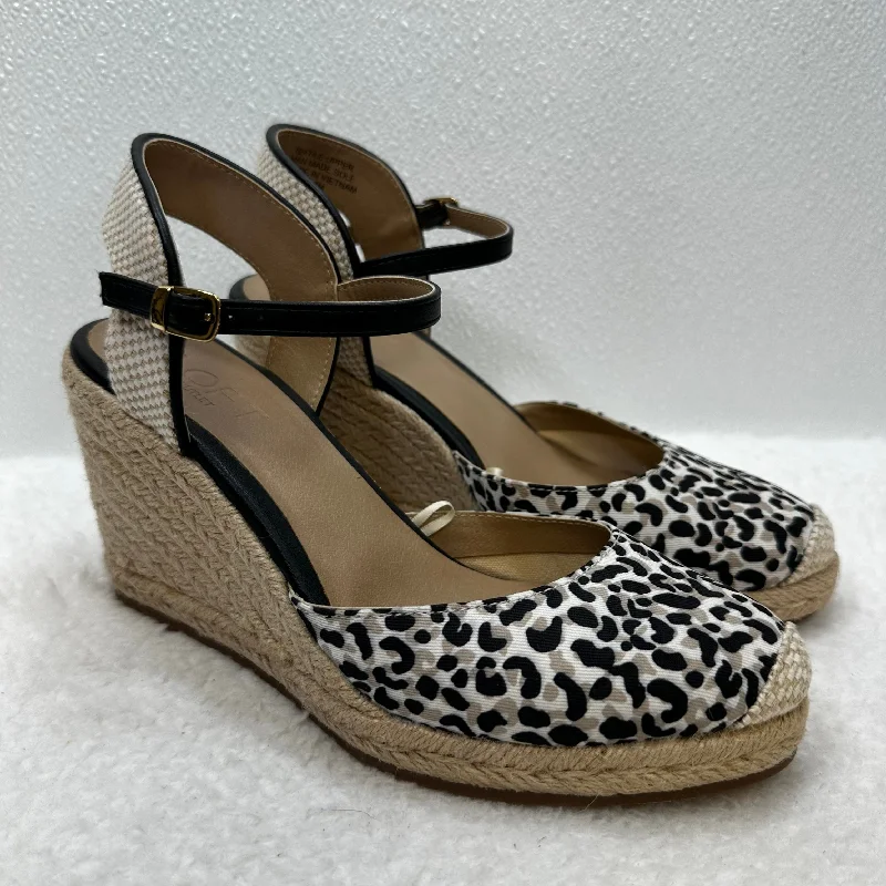 Animal Print Sandals Heels Wedge Loft O, Size 7 Quilted Shoe Design  