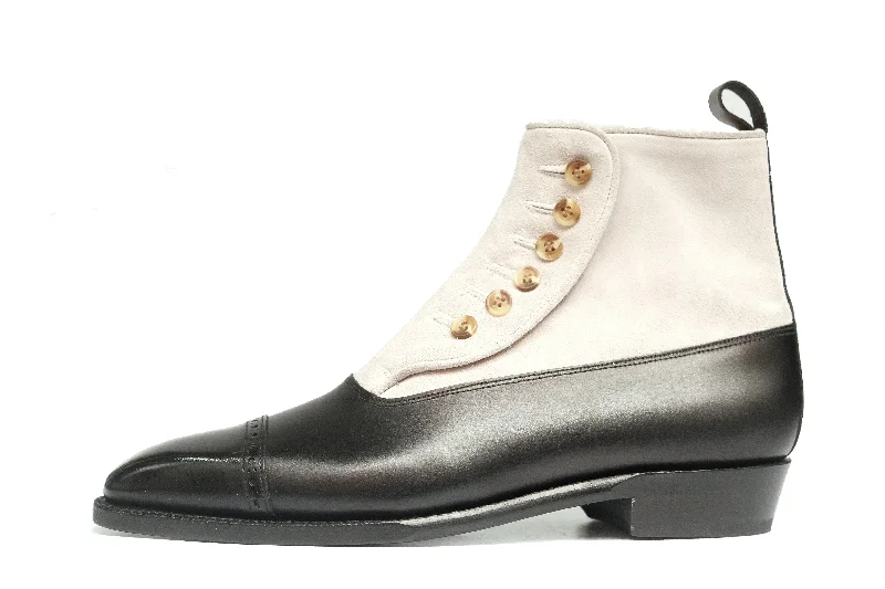 Ascot - MTO - Black Calf / Pearl Grey Suede - MGF Last - Single Leather Sole Monochromatic Shoe Look Ascot - MTO - Black Calf / Pearl Grey Suede - MGF Last - Single Leather Sole Monochromatic Shoe Look
