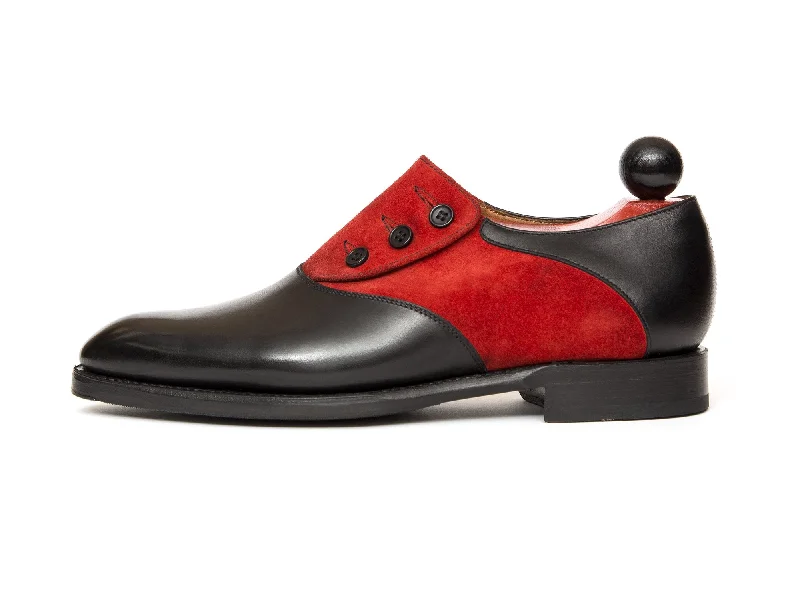 Aurora - MTO - Black Calf / Red Suede - NGT Last - Single Leather Sole Blue Coast Loafer Aesthetic 