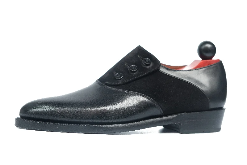 Aurora - MTO - Black Calf / Black Suede - TMG Last - Double Leather Sole Tech - Inspired Sneaker Look Aurora - MTO - Black Calf / Black Suede - TMG Last - Double Leather Sole Tech - Inspired Sneaker Look